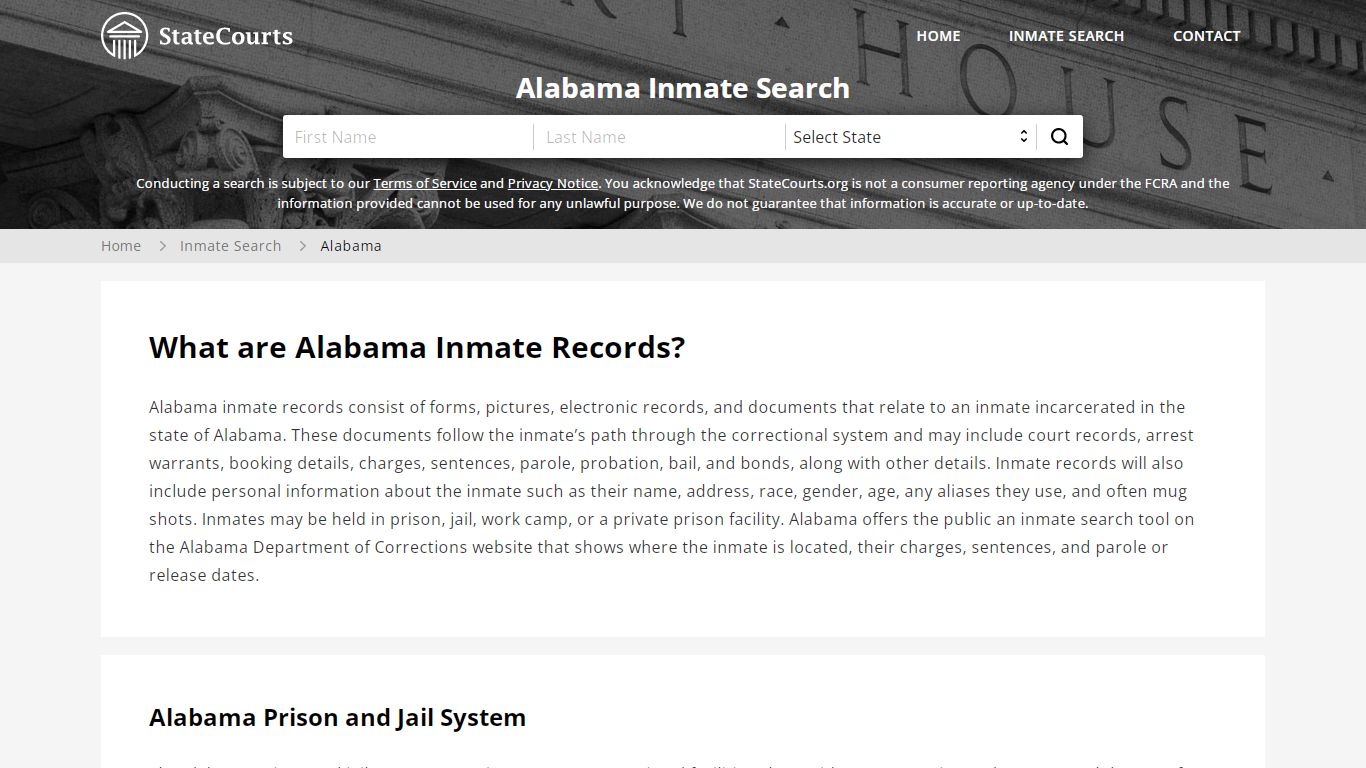 Alabama Inmate Search, Prison and Jail Information ...